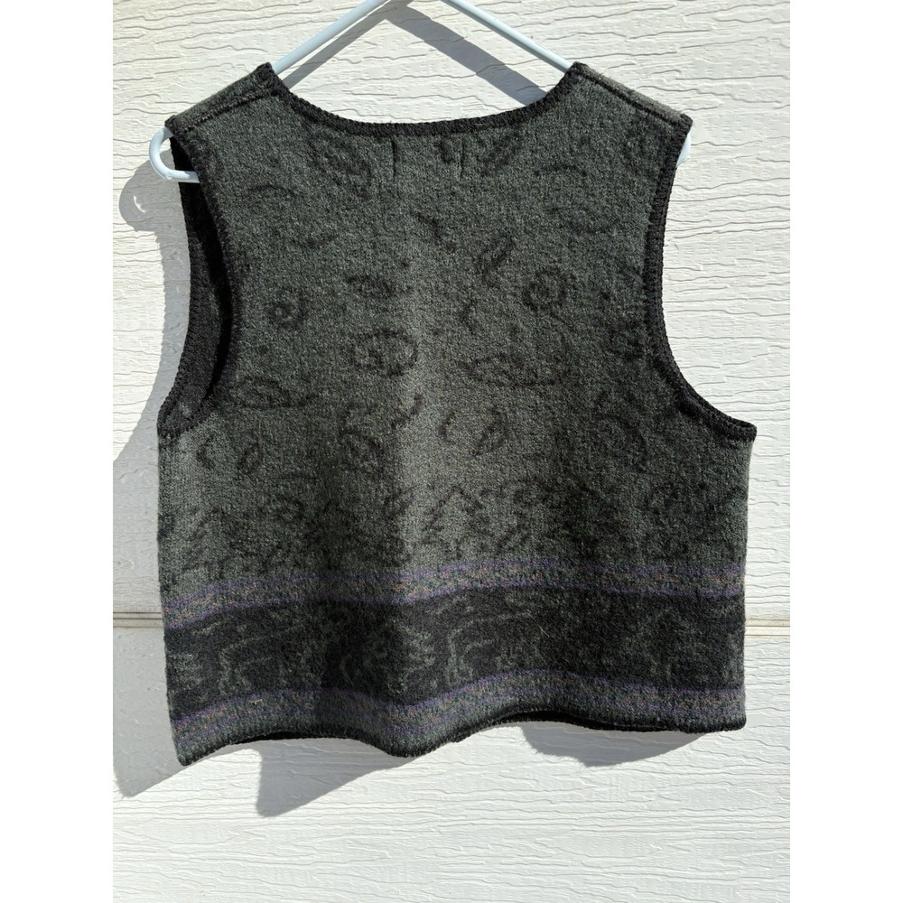 Vintage Alps Fine Womens Apparel 100% Wool Decorative Button Vest Medium Classic - Picture 4 of 4
